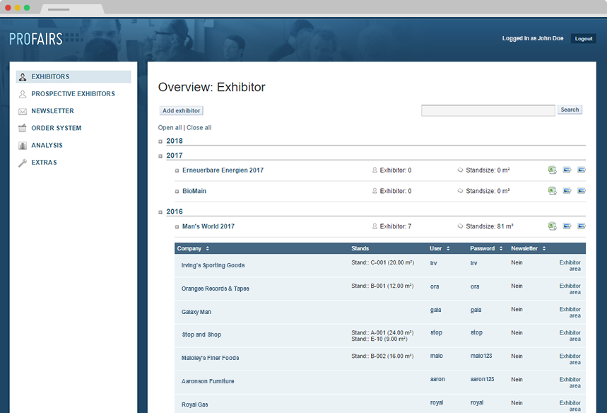 Profairs Software For Exhibition Organizers And Trade Show