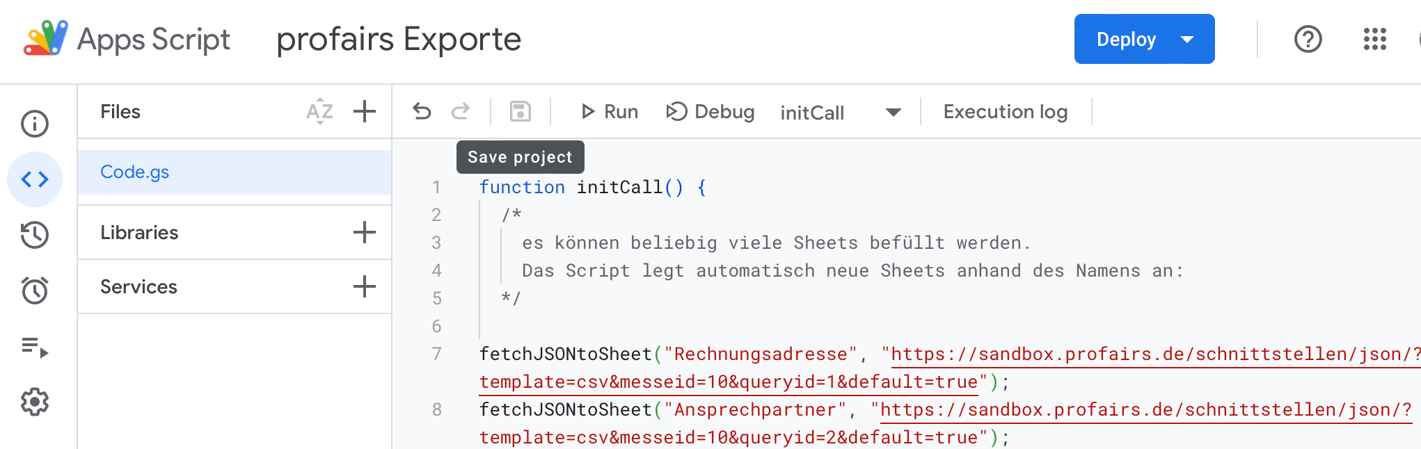 App Scripts ausführen